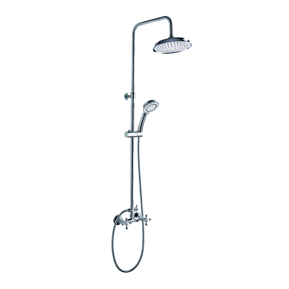 Telescopic shower column with shower group