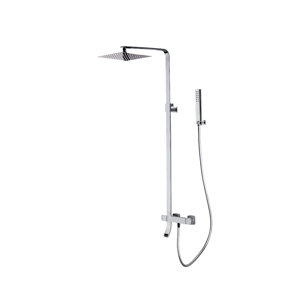 Shower column/telescopic bathtub adjustable with thermostat