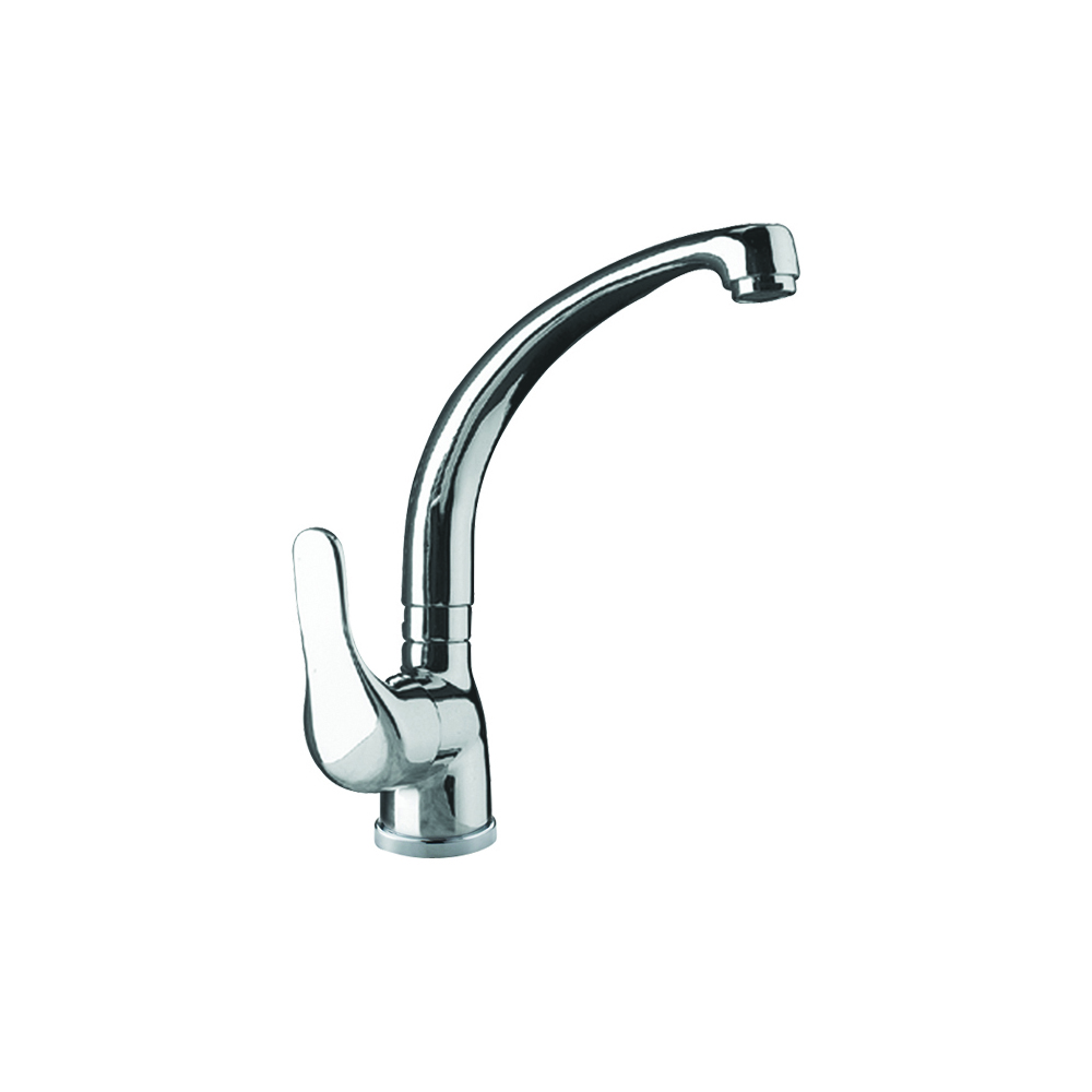 Kitchen sink mixer with swivel casted spout
