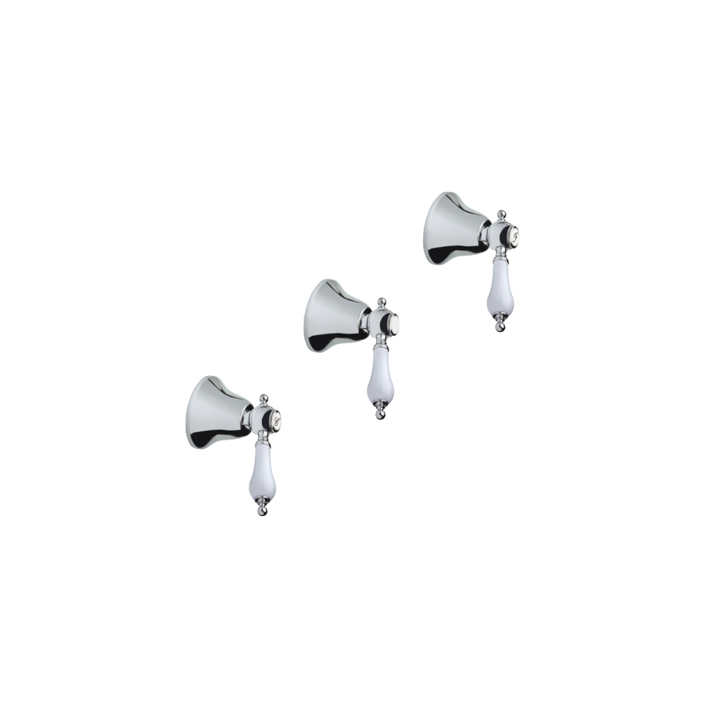 Three hole built-in bath-shower mixer with 3 way diverter