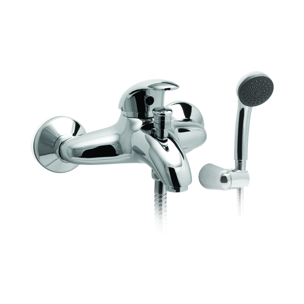 Bathtub mixer with diverter and shower kit