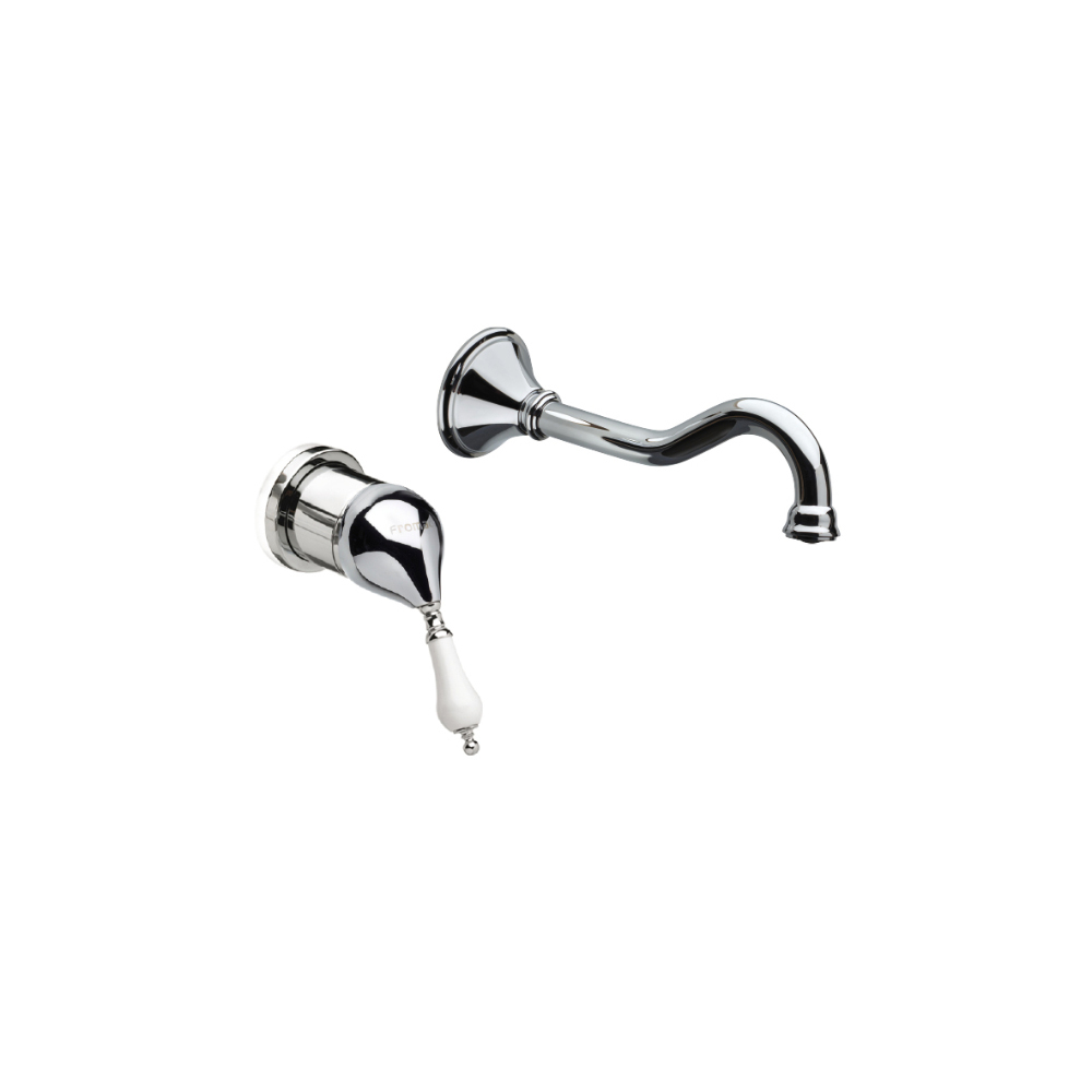 Built-in washbasin mixer with spout, without waste