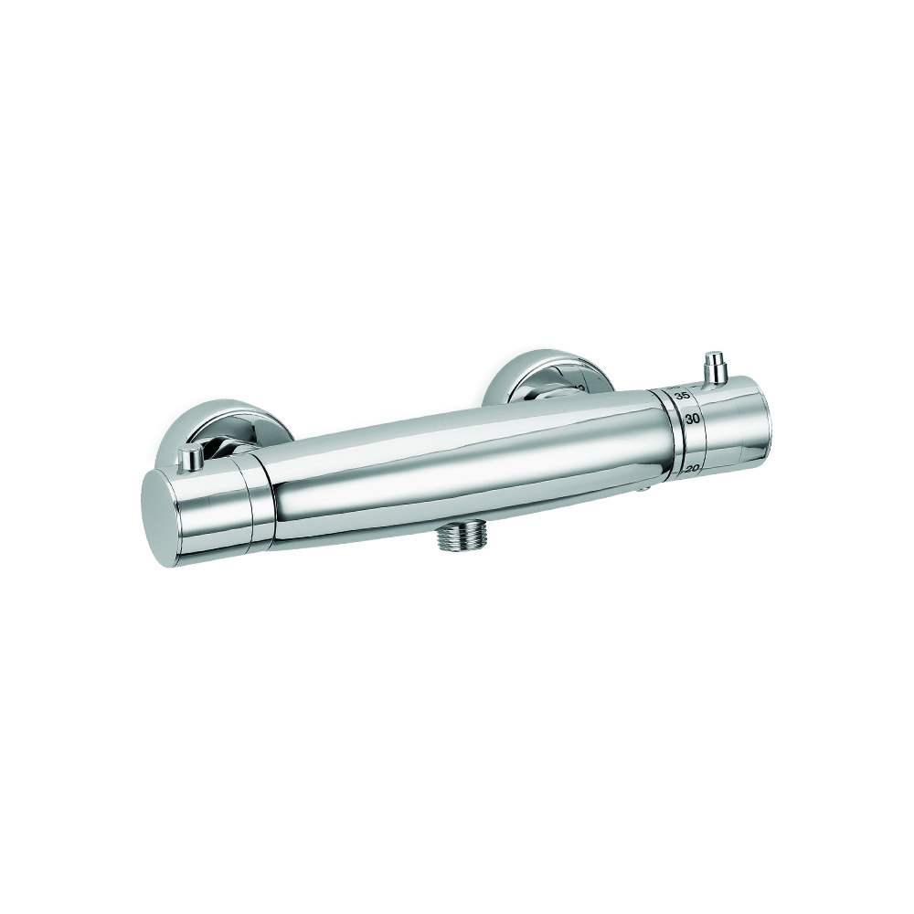 Thermostatic shower faucet with lower connection