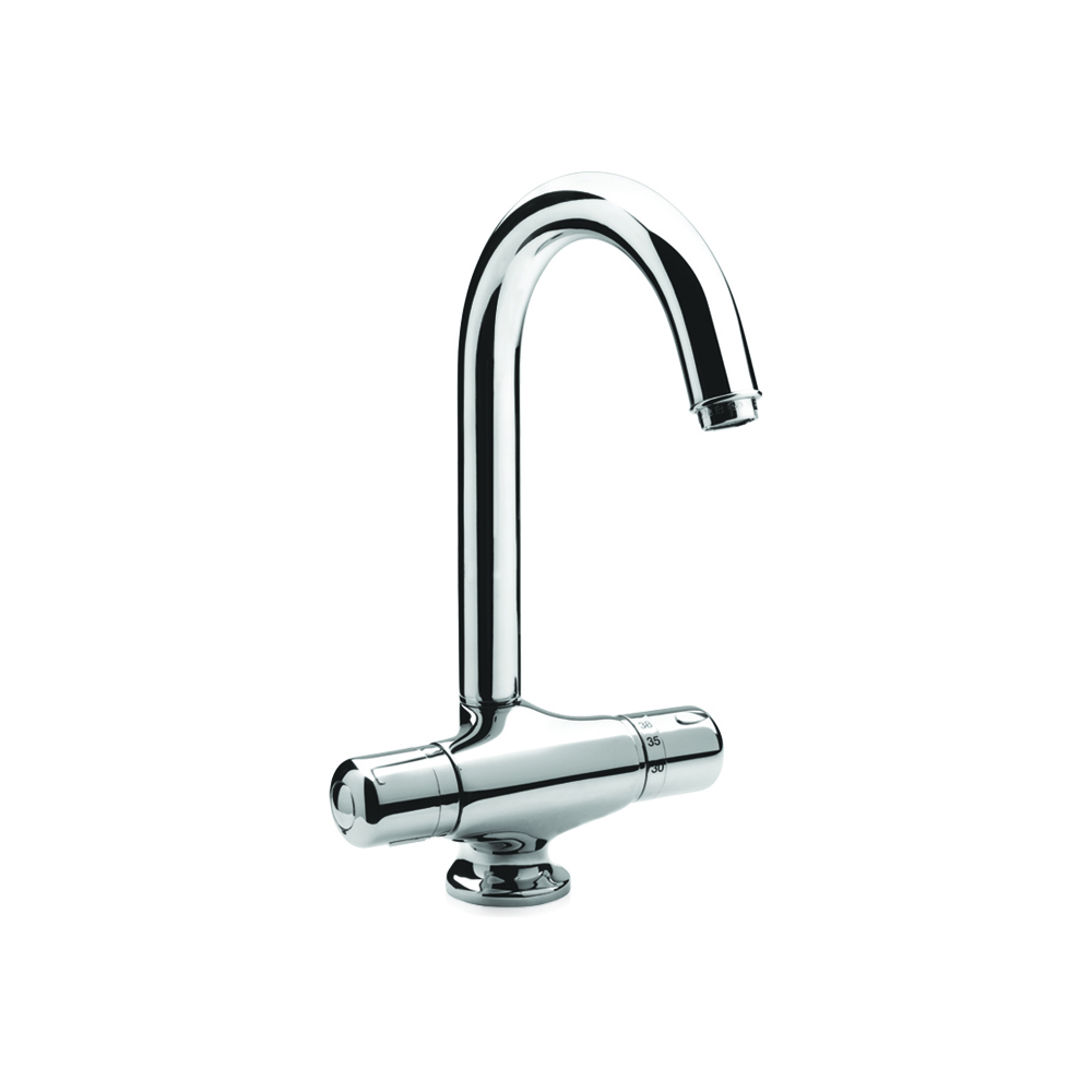 Thermostatic mixer with swivel spout