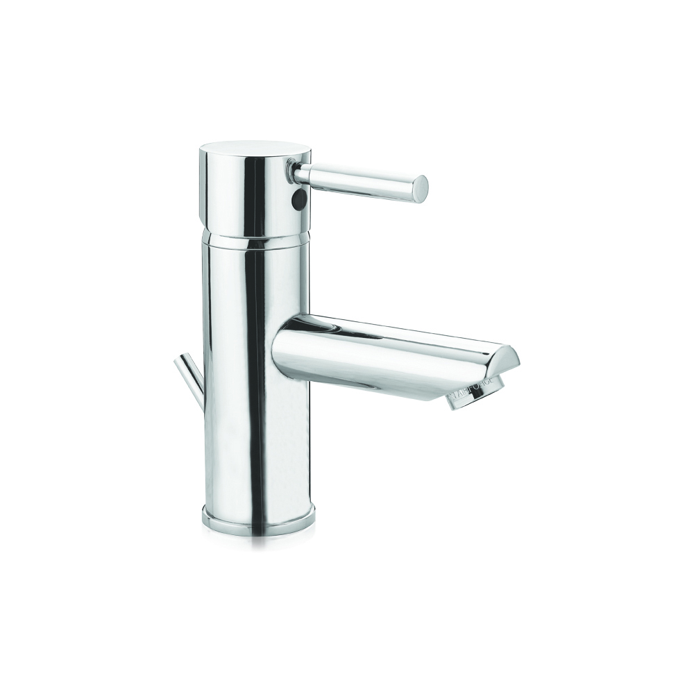 Single-handle bathroom faucet with pop-up waste