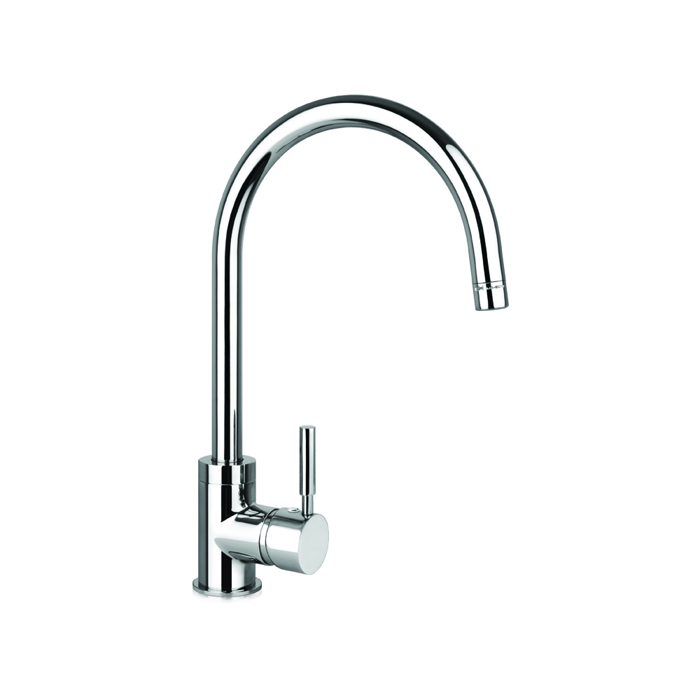 Sink mixer with side lever and swivel spout