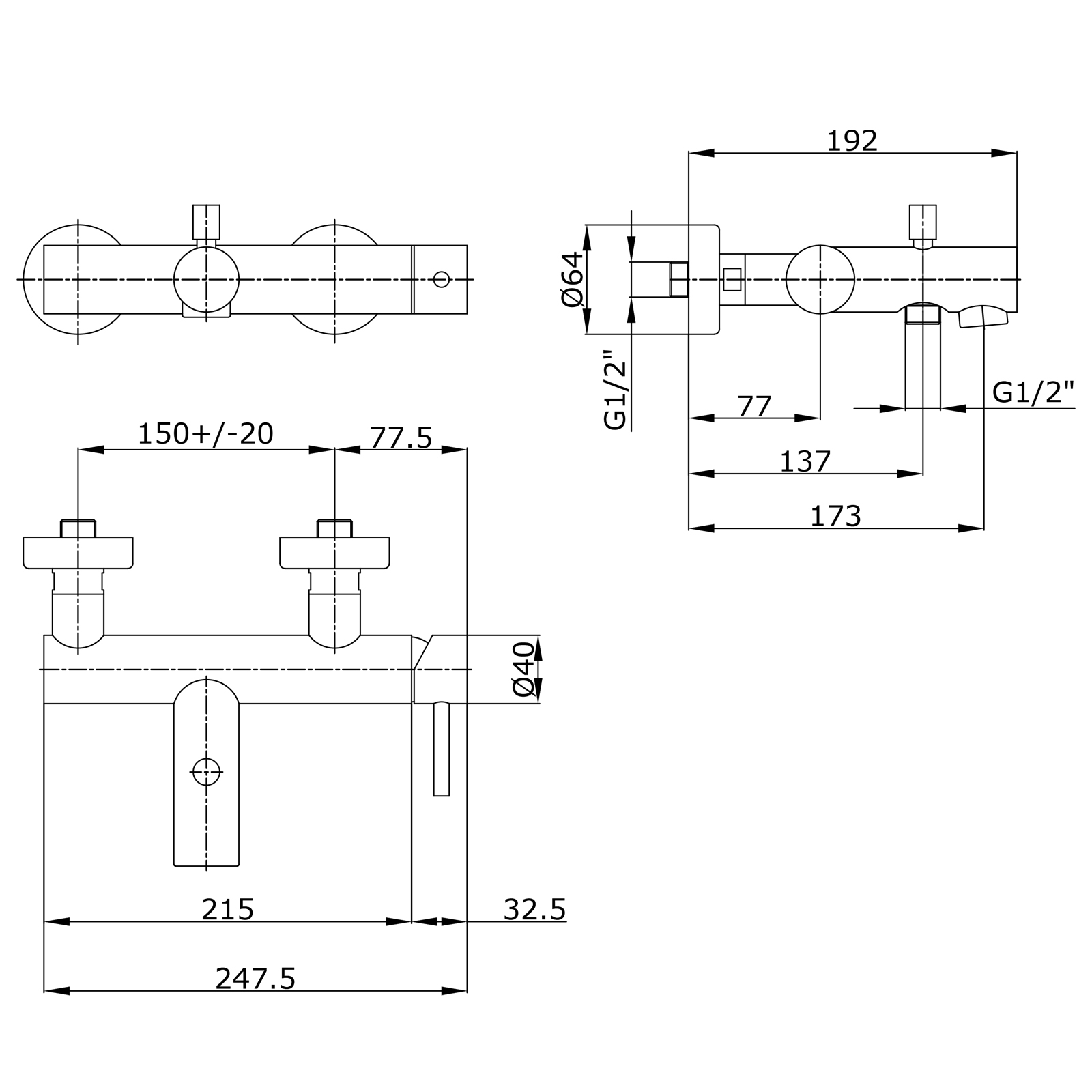 Miscelatore vasca con deviatore e kit doccia